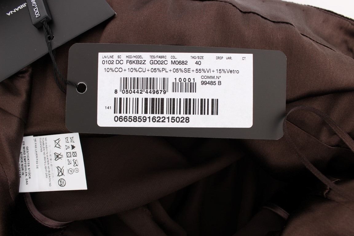 Braunes Samt-Kristall-Etuikleid