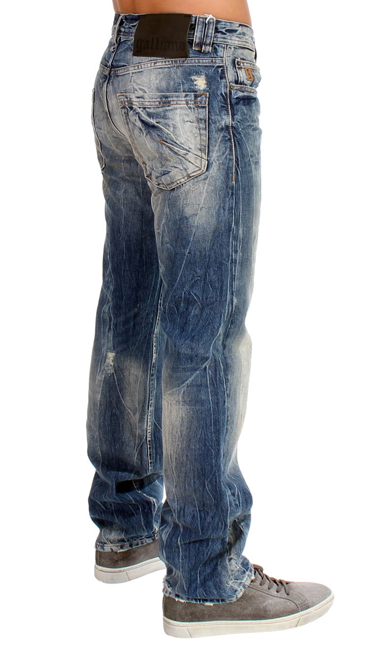 Blau gewaschene Baumwolljeans