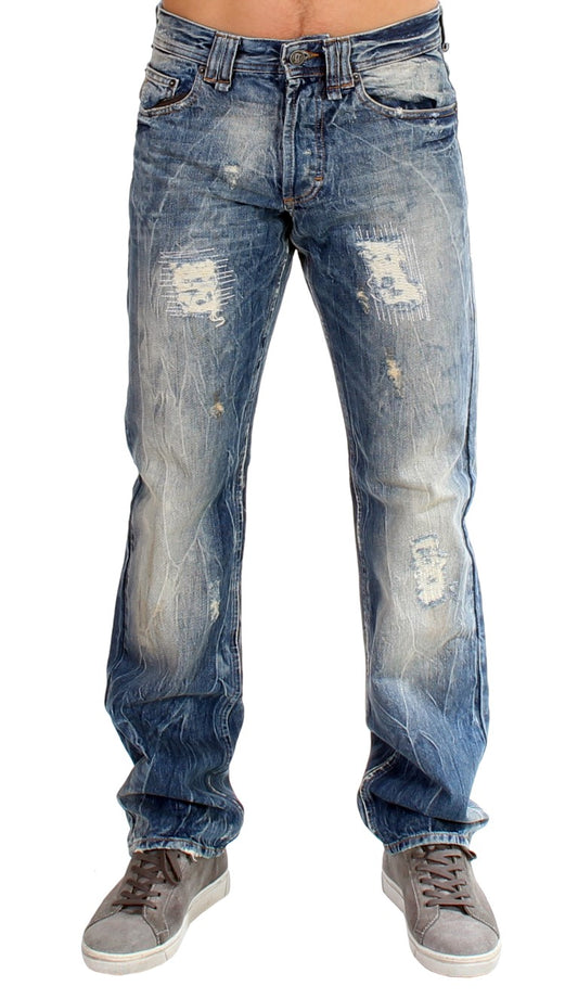 Blau gewaschene Baumwolljeans