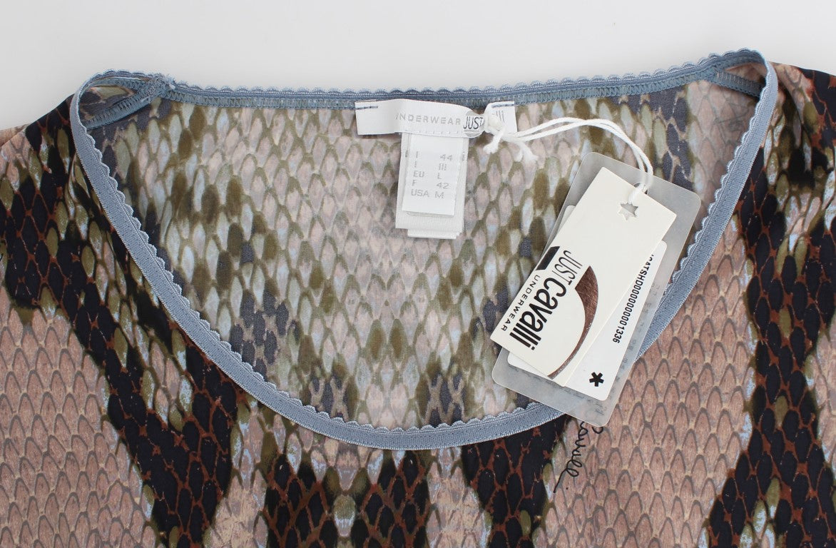 Braunes Top mit Schlangendruck