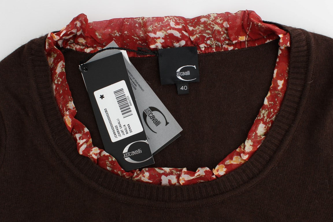 Brauner Pullover mit Rundhalsausschnitt