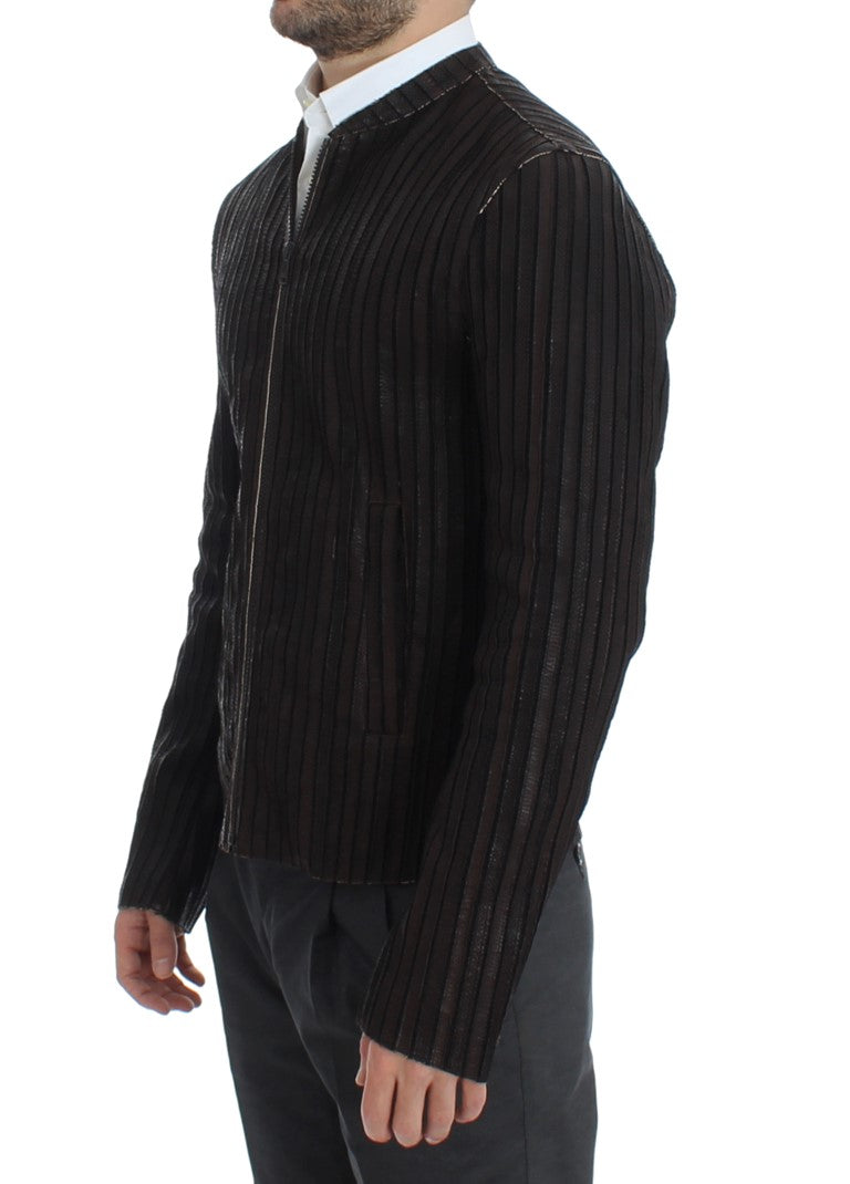 Braune Lederjacke Bikermantel