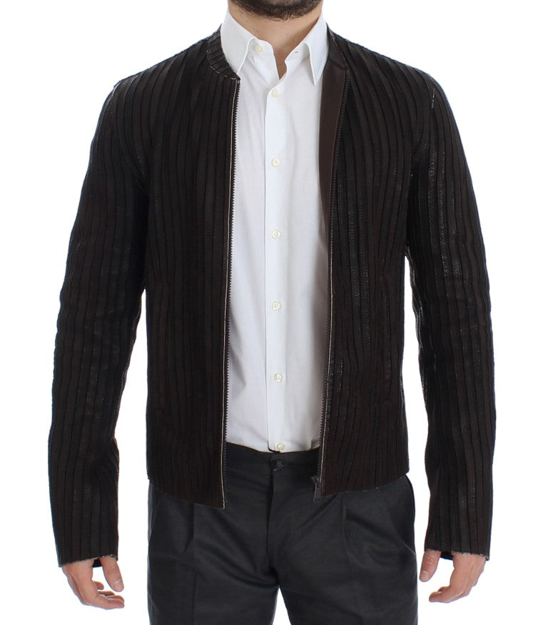 Braune Lederjacke Bikermantel