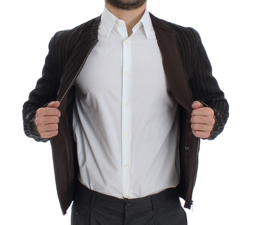 Braune Lederjacke Bikermantel