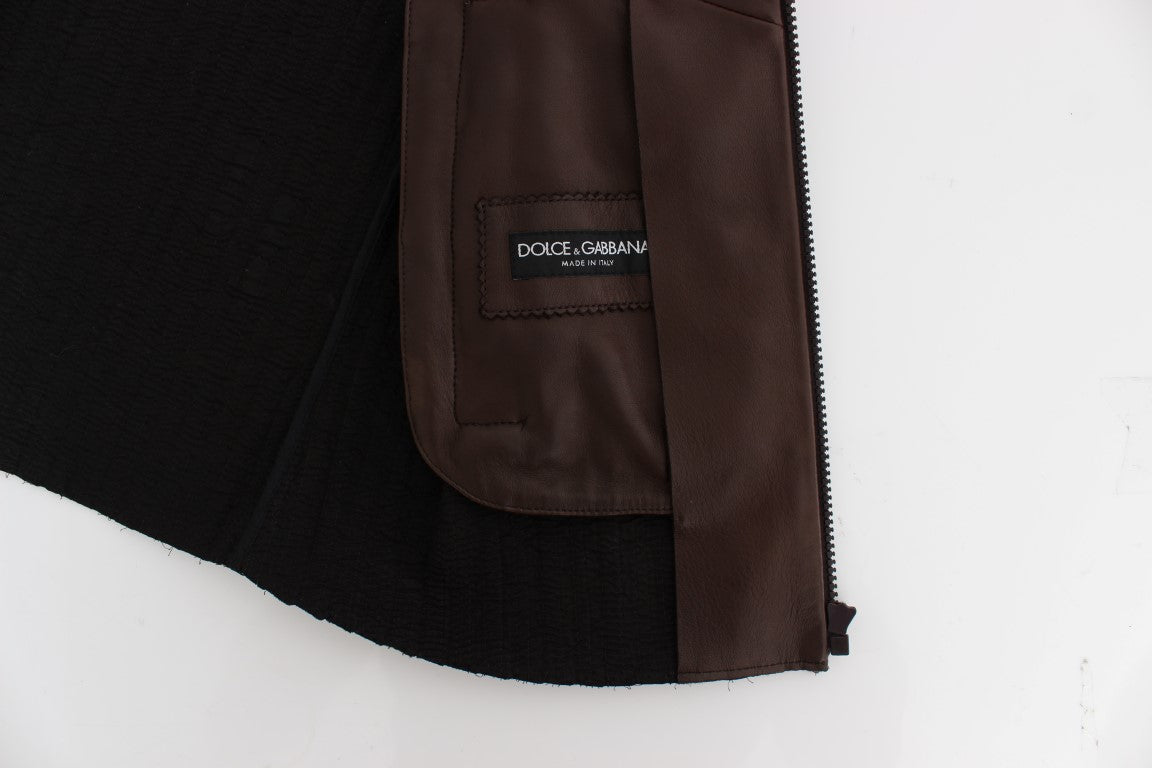 Braune Lederjacke Bikermantel