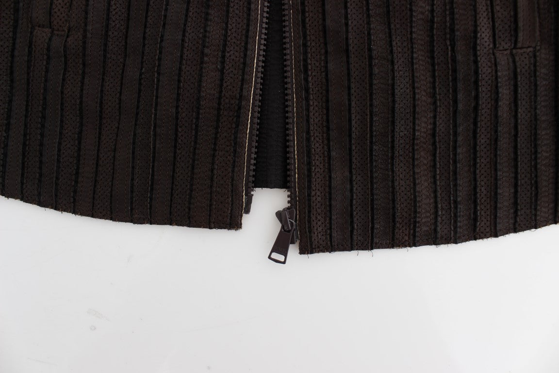 Braune Lederjacke Bikermantel