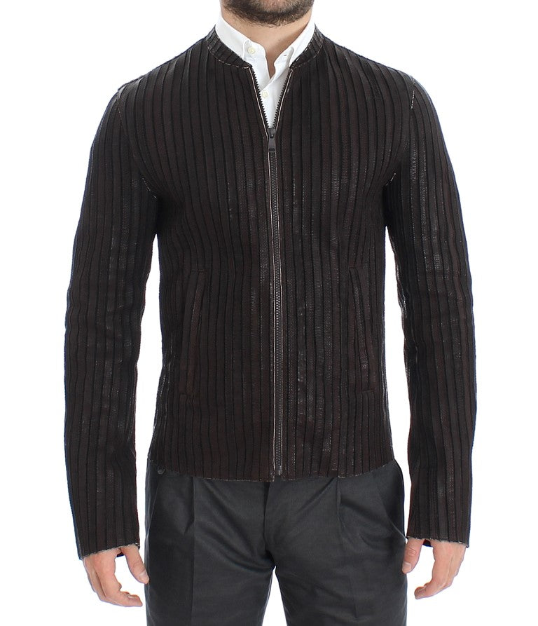 Braune Lederjacke Bikermantel