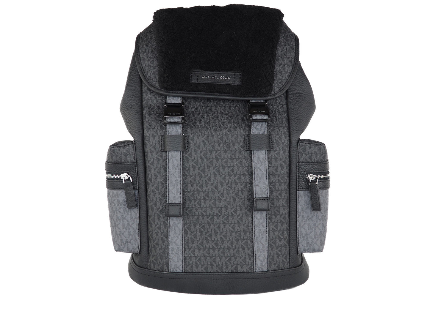 Cooper Large Signature PVC und Kunstpelz Klappe Rucksack Bookbag (Schwarz)