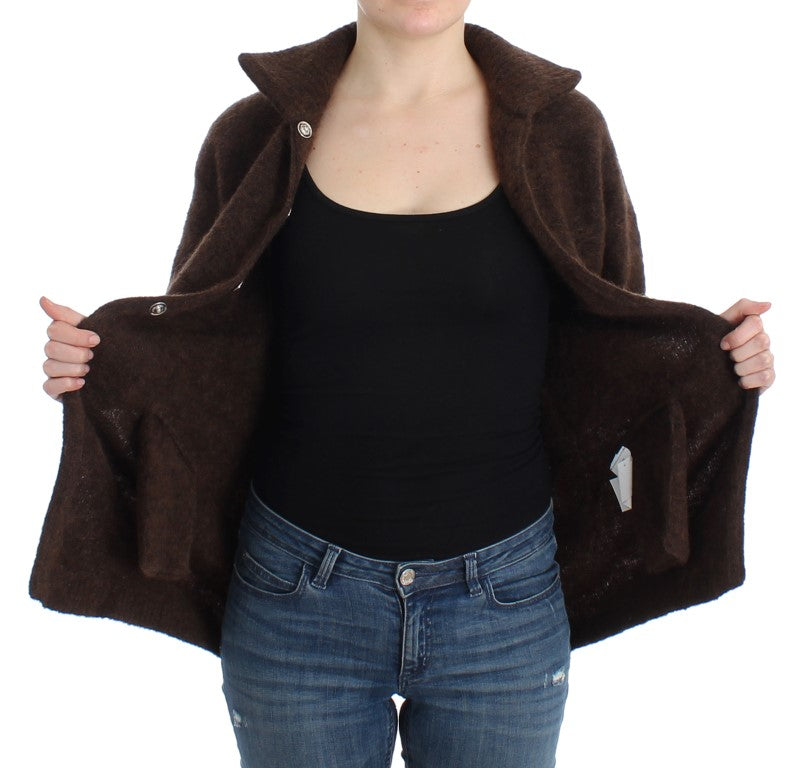 Braune Strickjacke aus Mohair