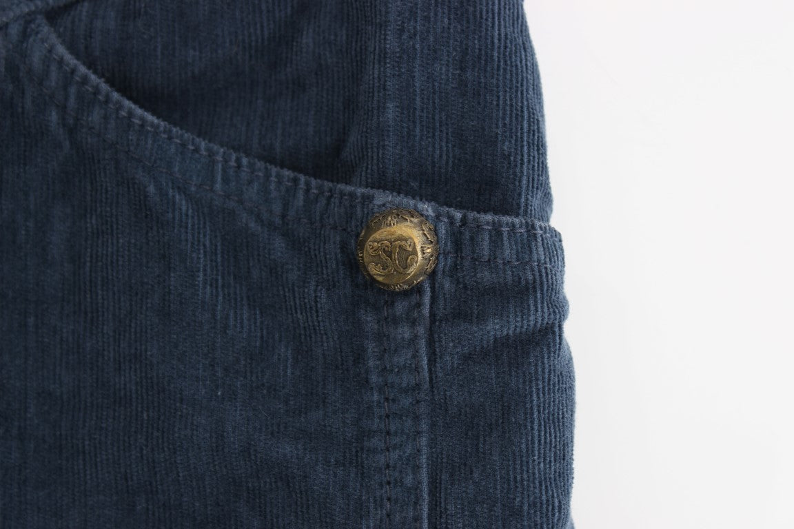 Blauer Bleistiftrock aus Kord