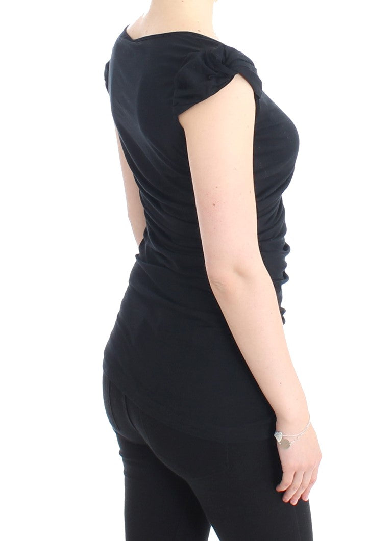 Schwarzes Baumwolltop