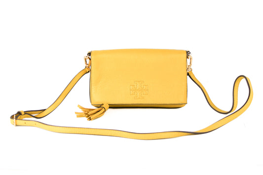 Thea Mini Pebbled Leather Foldover Crossbody Tasche Clutch Handtasche