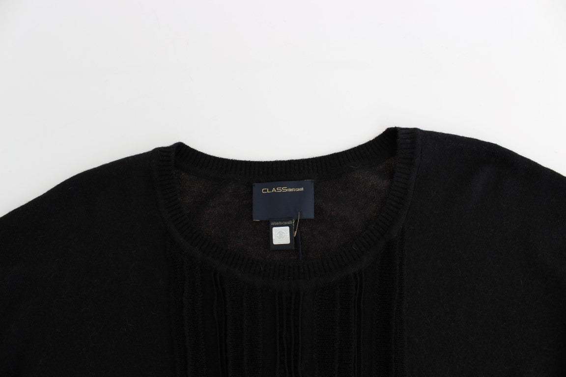 Schwarzer kurzärmeliger Pullover