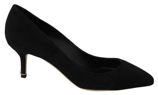 Schwarze Wildleder Heels Pumps Klassische Schuhe