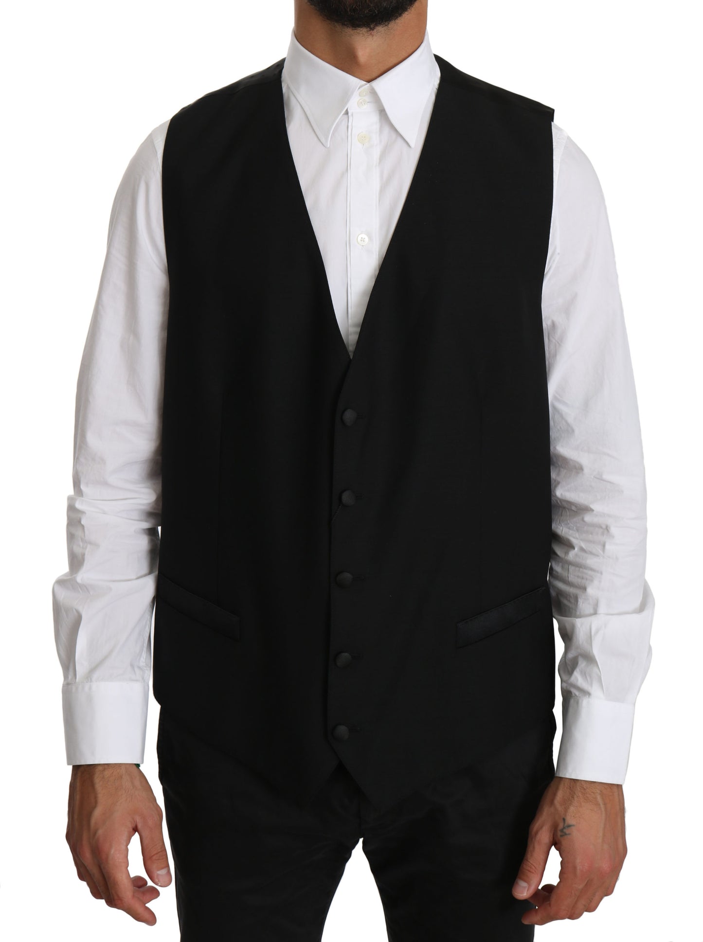 Schwarze Wollweste Formal Gilet Vest