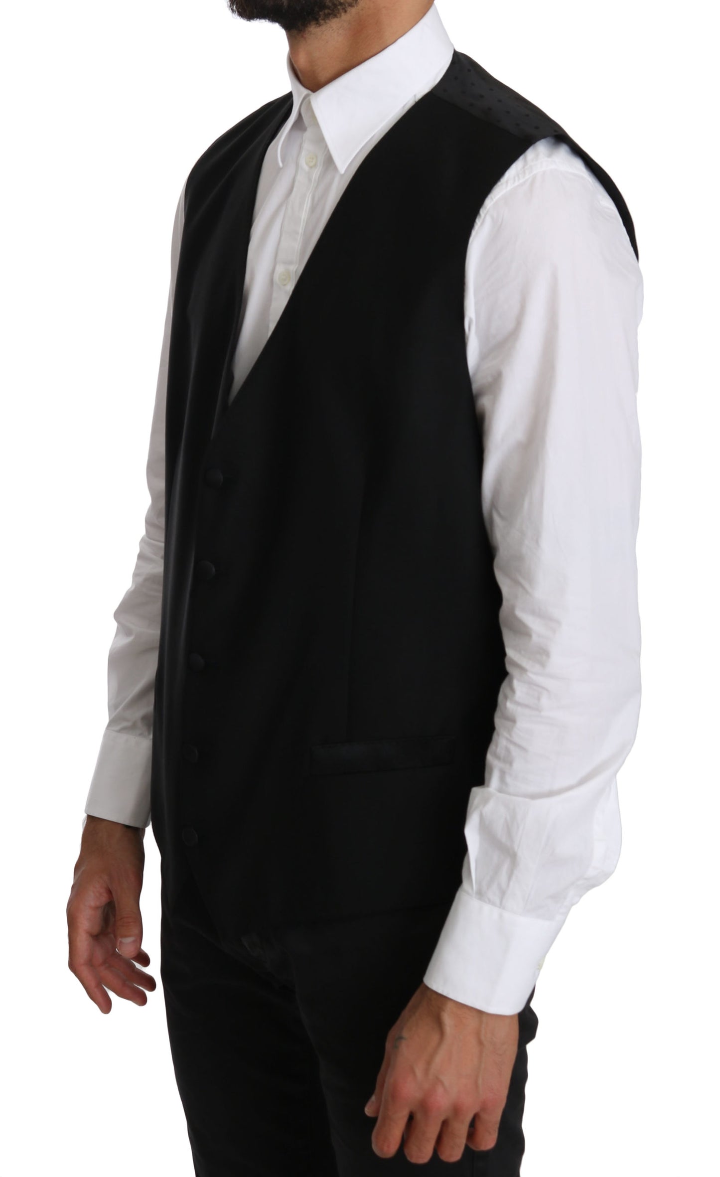 Schwarze Wollweste Formal Gilet Vest