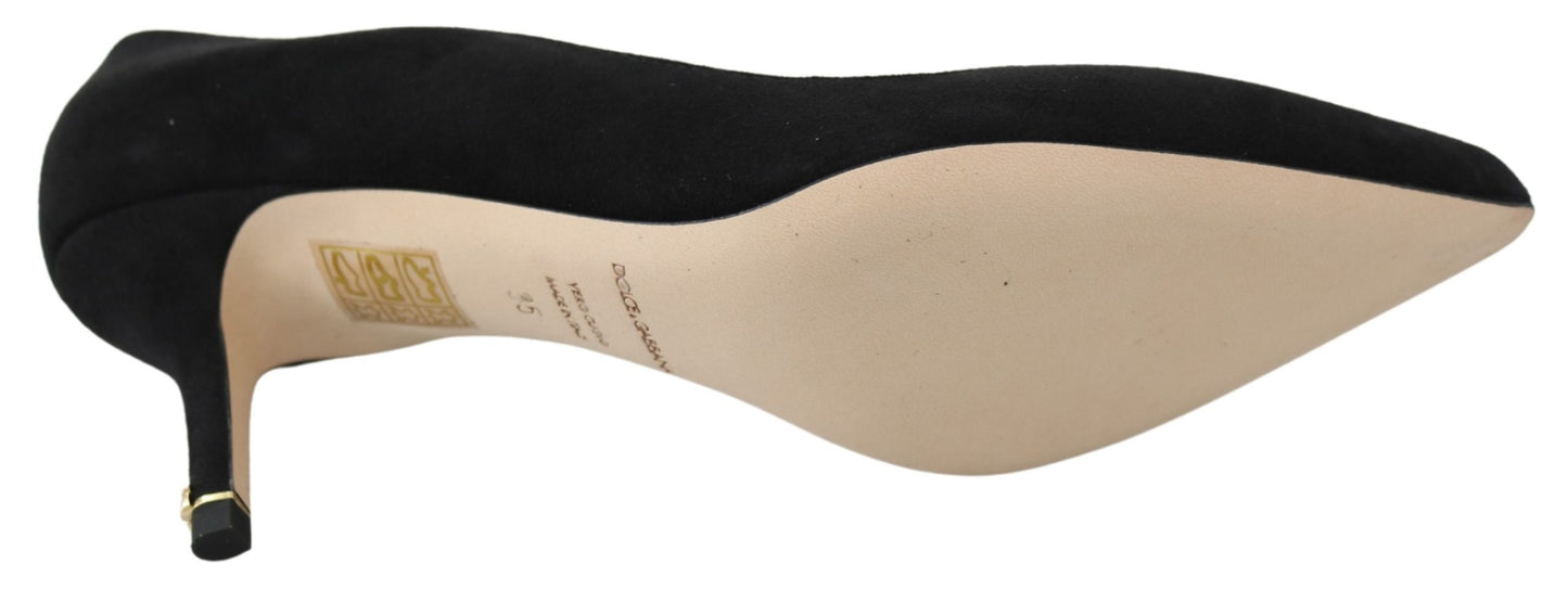 Schwarze Wildleder Heels Pumps Klassische Schuhe