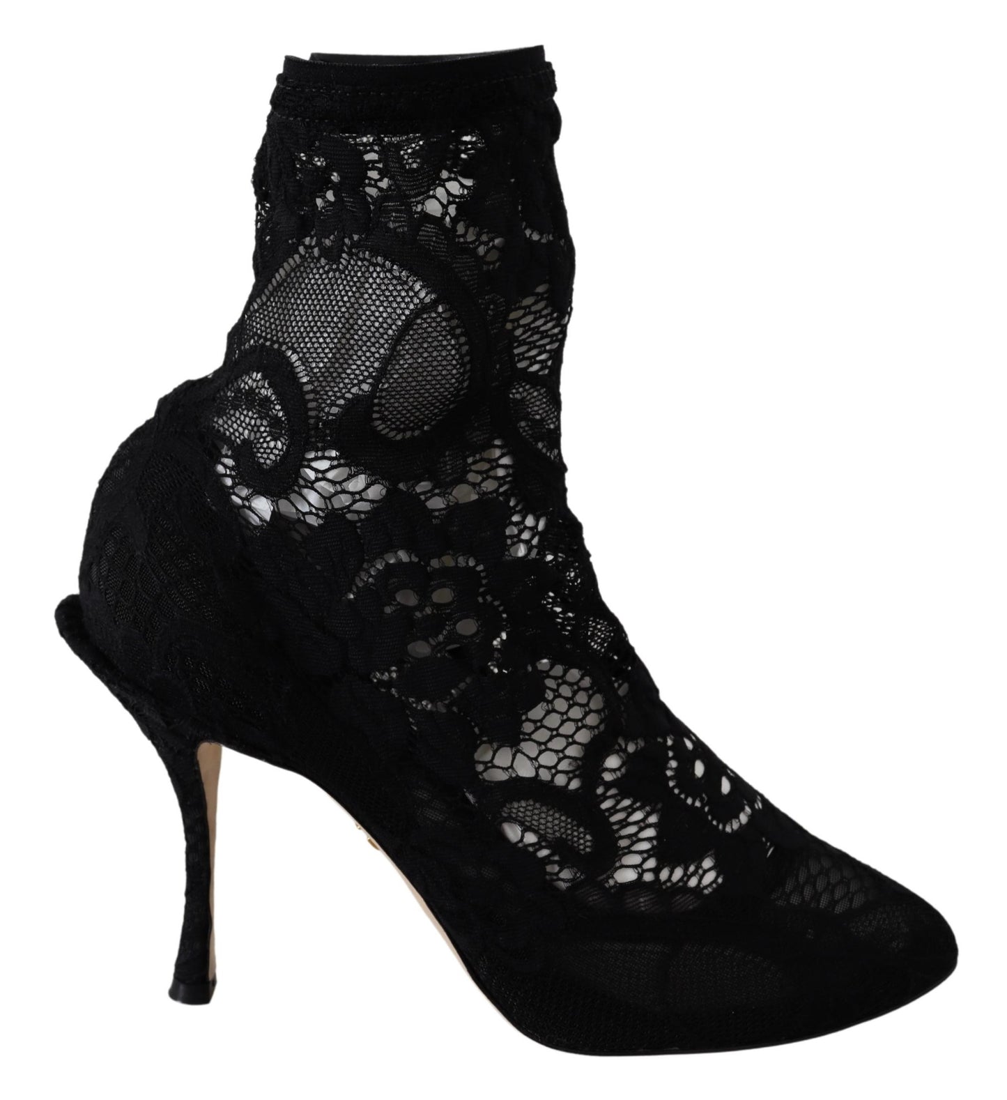 Schwarze Taormina Spitze Socken Pumps Stiefel