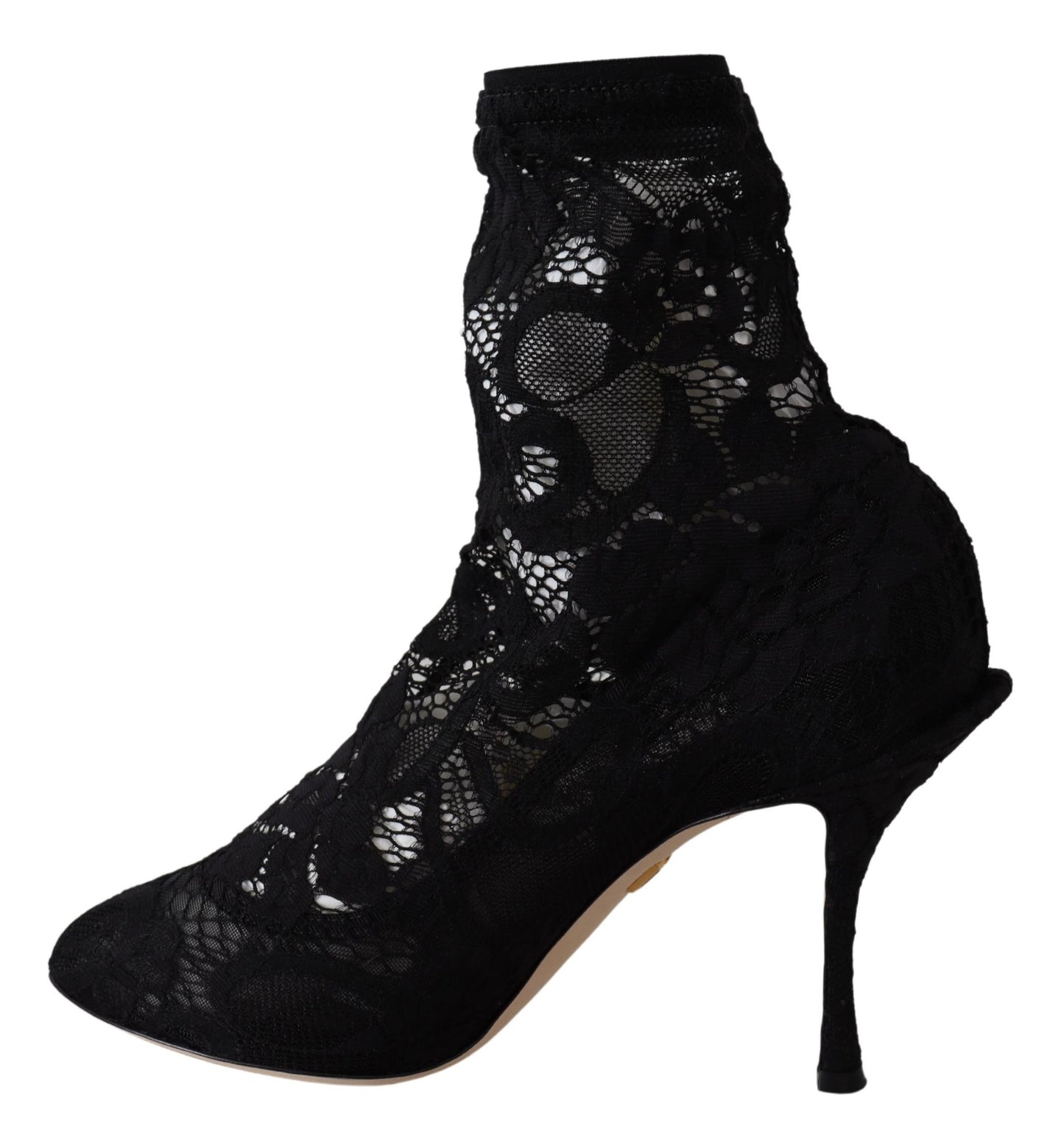 Schwarze Taormina Spitze Socken Pumps Stiefel