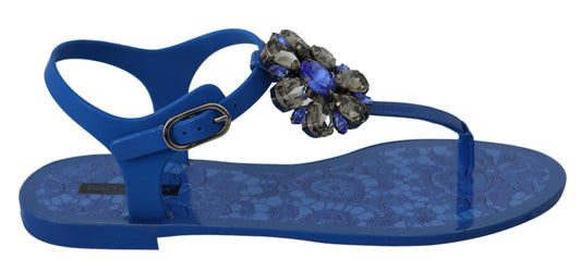 Blau Kristall Sandalen Flip Flops Schuhe