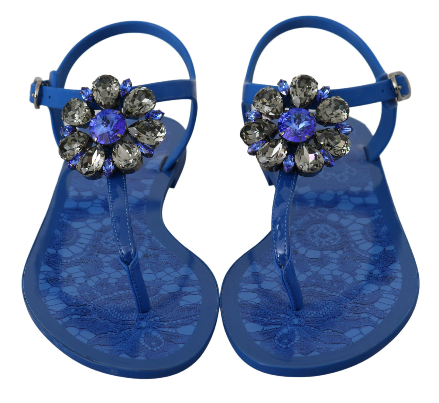 Blau Kristall Sandalen Flip Flops Schuhe