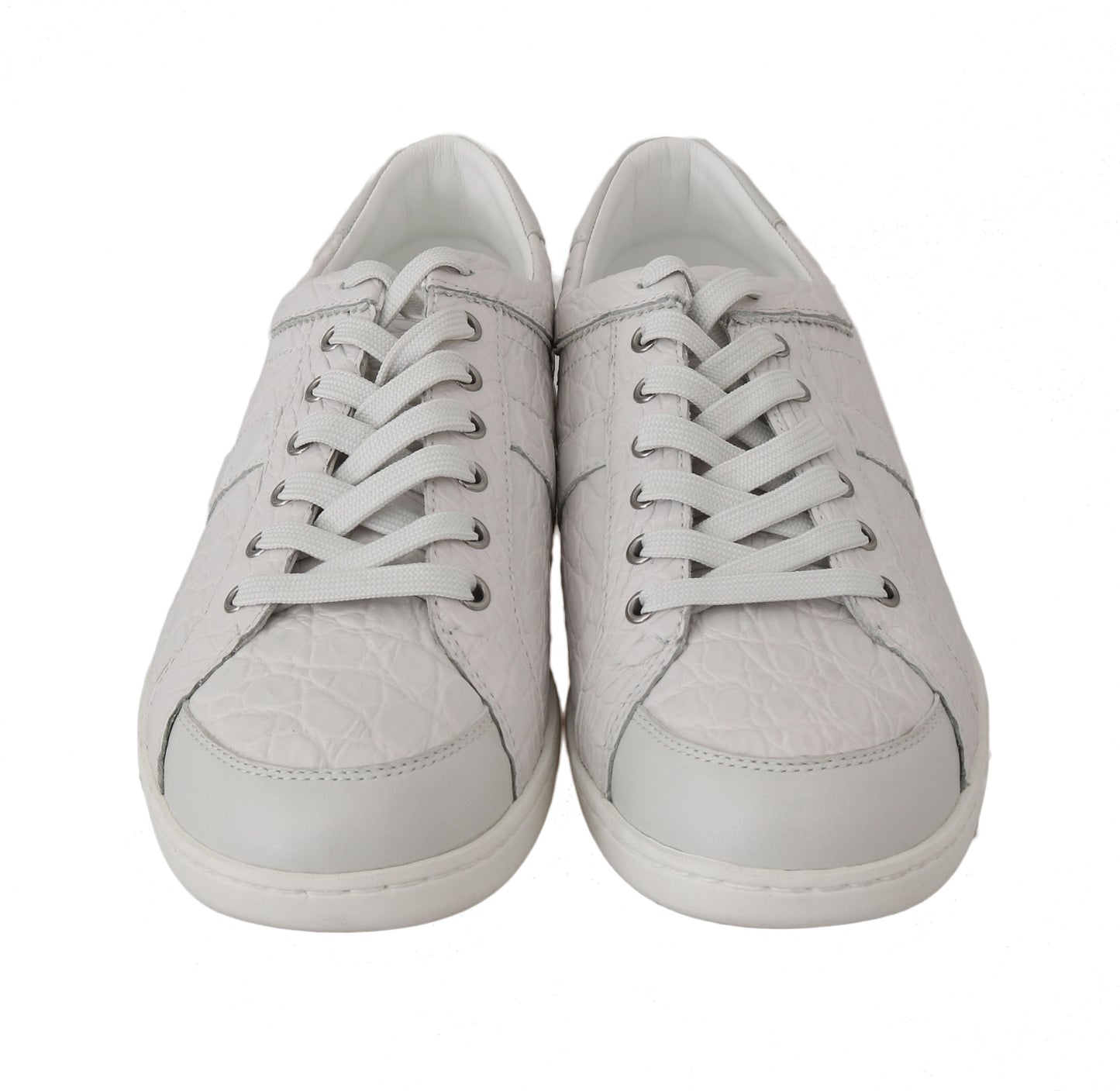 Weiße Kaiman-Krokodil-Sneaker-Schuhe