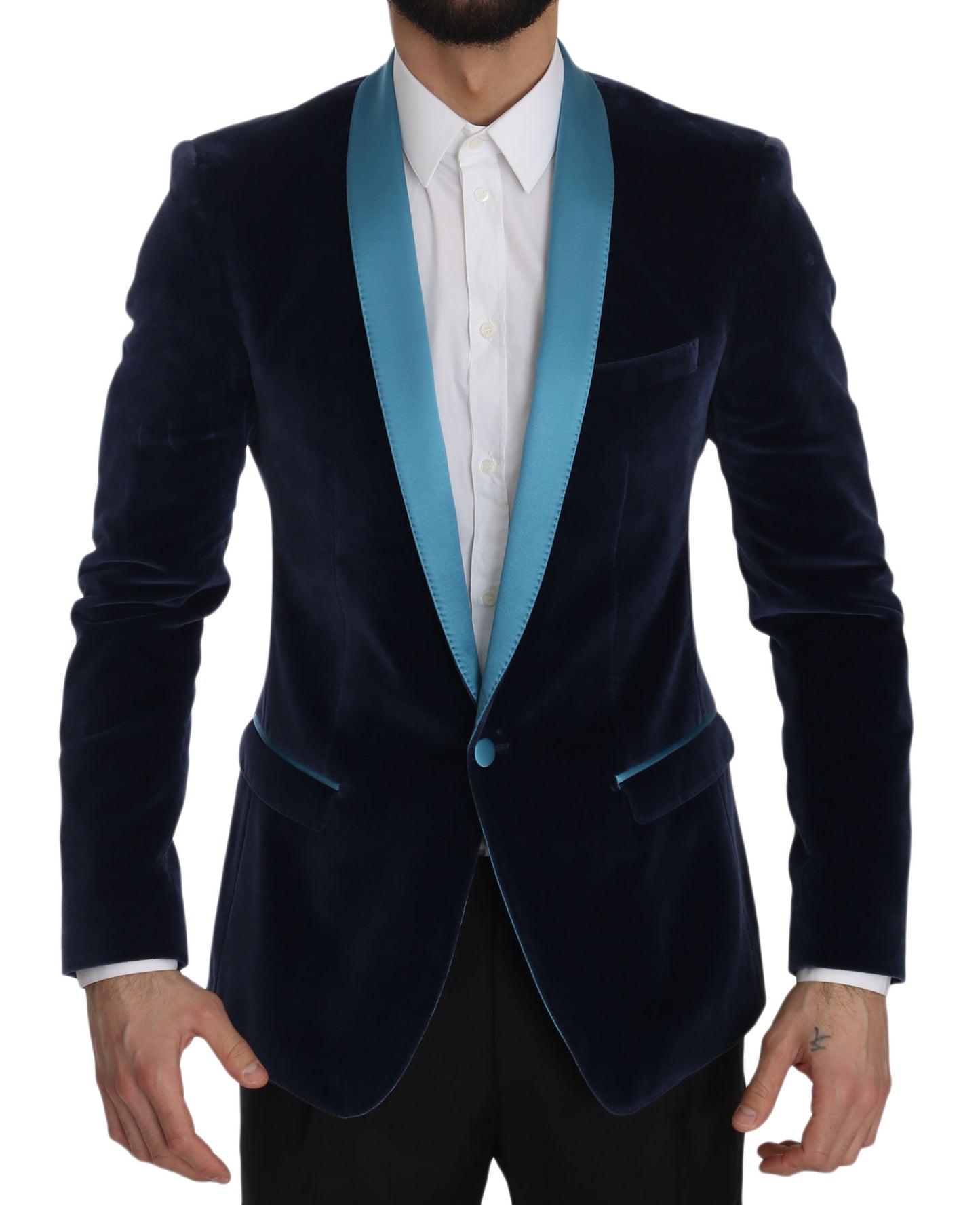 Blauer GOLD Slim Fit Blazer aus Baumwolle