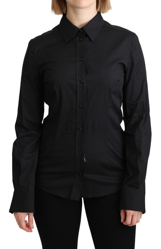 Schwarzes formelles Hemd Baumwoll-Tophemd