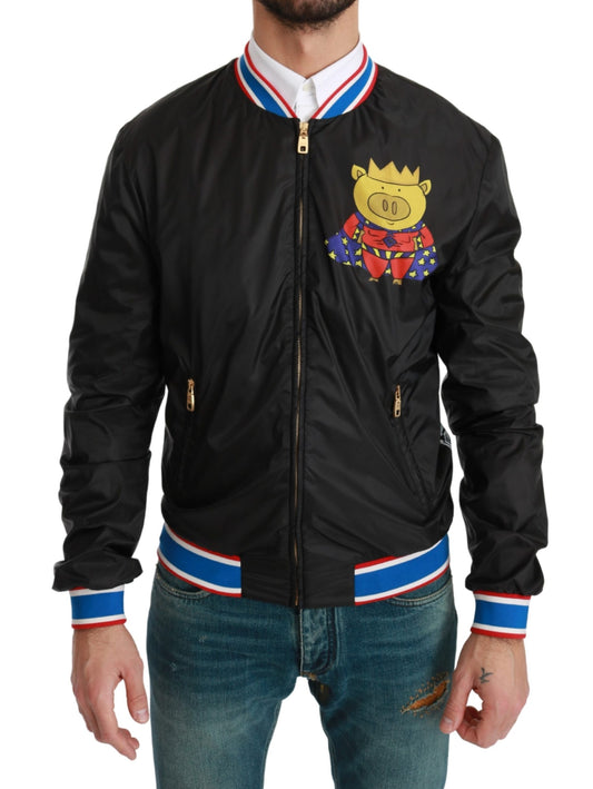 Schwarze YEAR OF THE PIG Bomberjacke