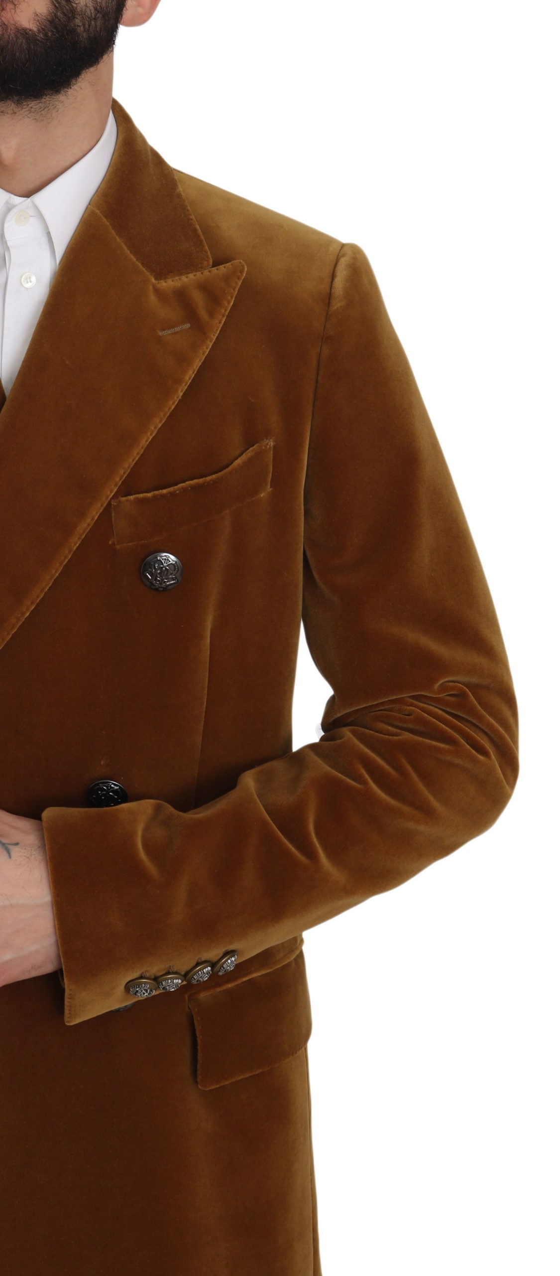 Chartreuse Baumwolle Langer Trenchcoat Jacke