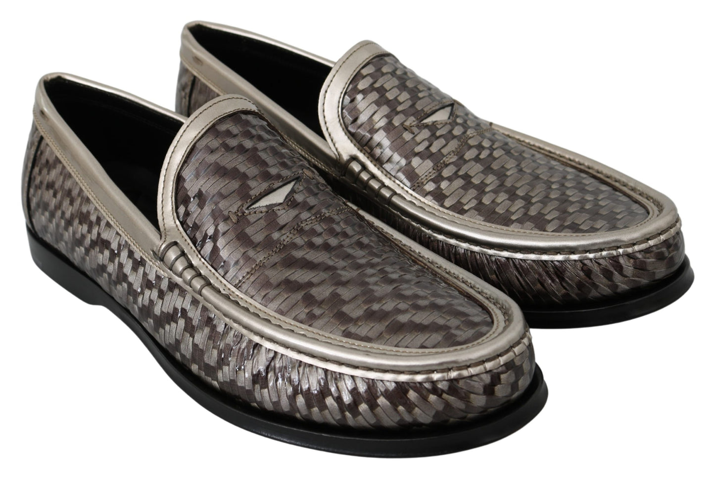 Braun Leder gewebt Hausschuhe Mokassins Schuhe