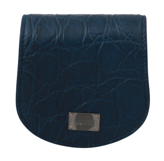 Blaue Ledertasche mit Kondomhalter