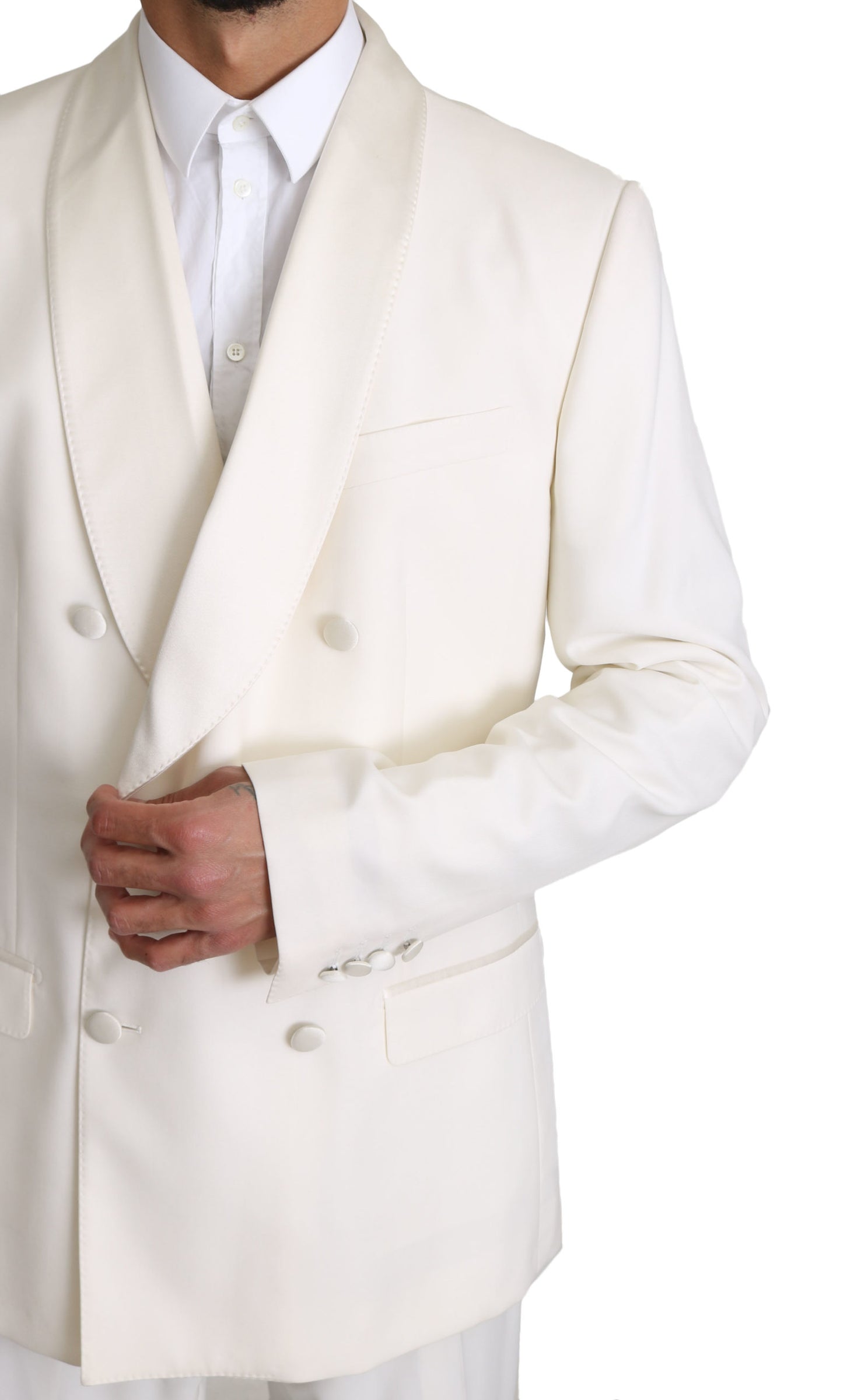 Weißer doppelreihiger 3-teiliger MARTINI Anzug