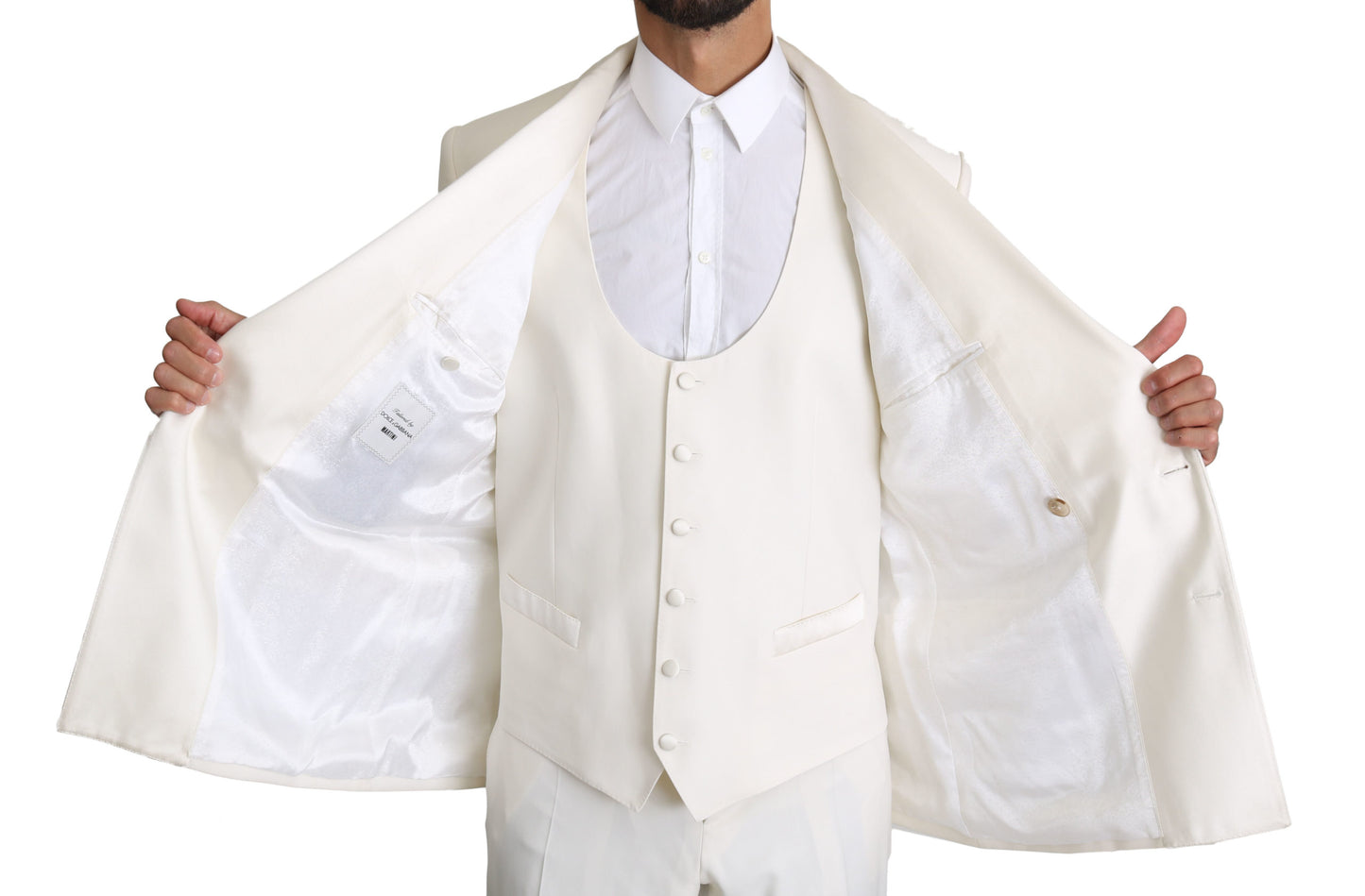 Weißer doppelreihiger 3-teiliger MARTINI Anzug