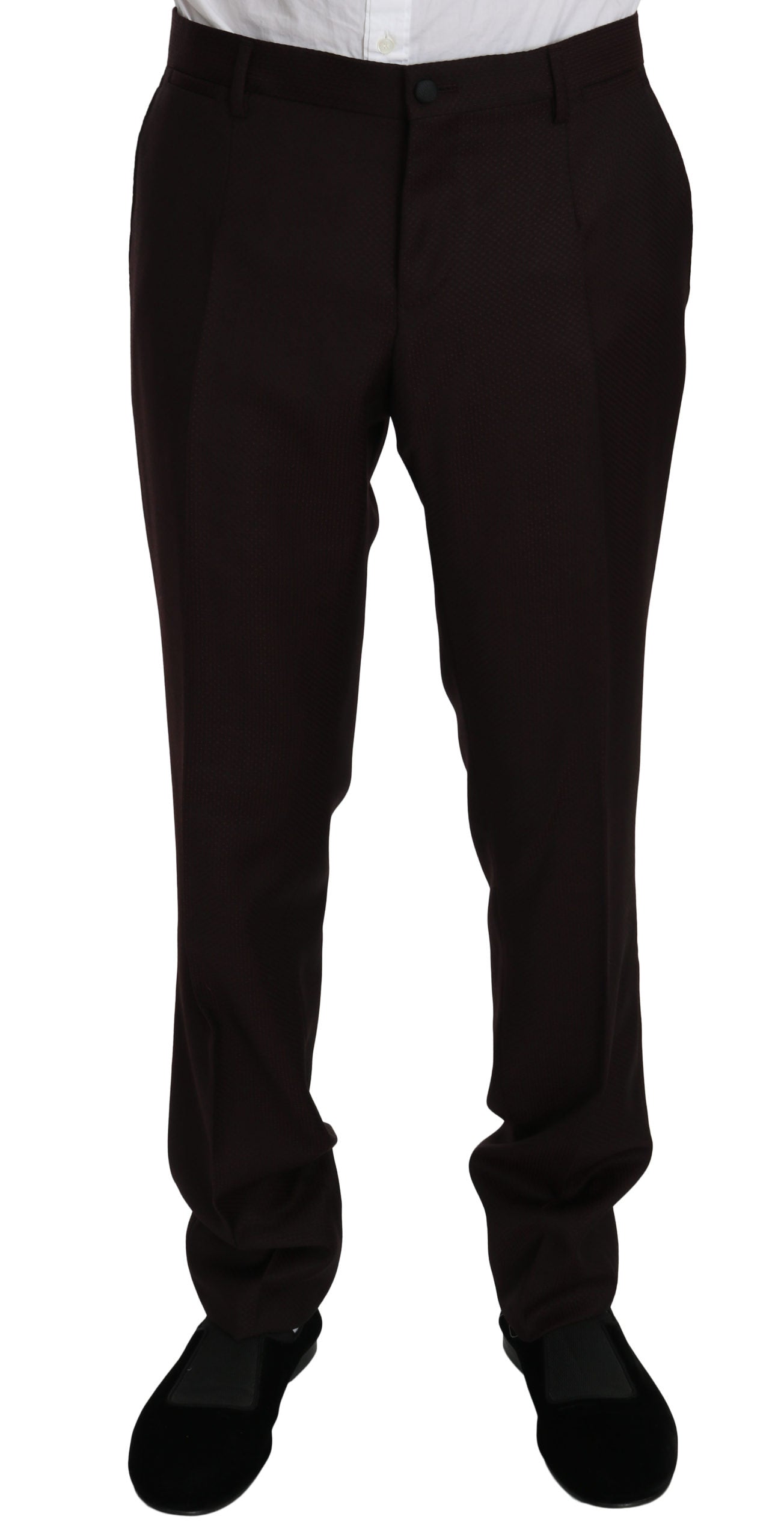 Bordeauxfarbener schmaler 3-teiliger MARTINI Anzug aus Wolle