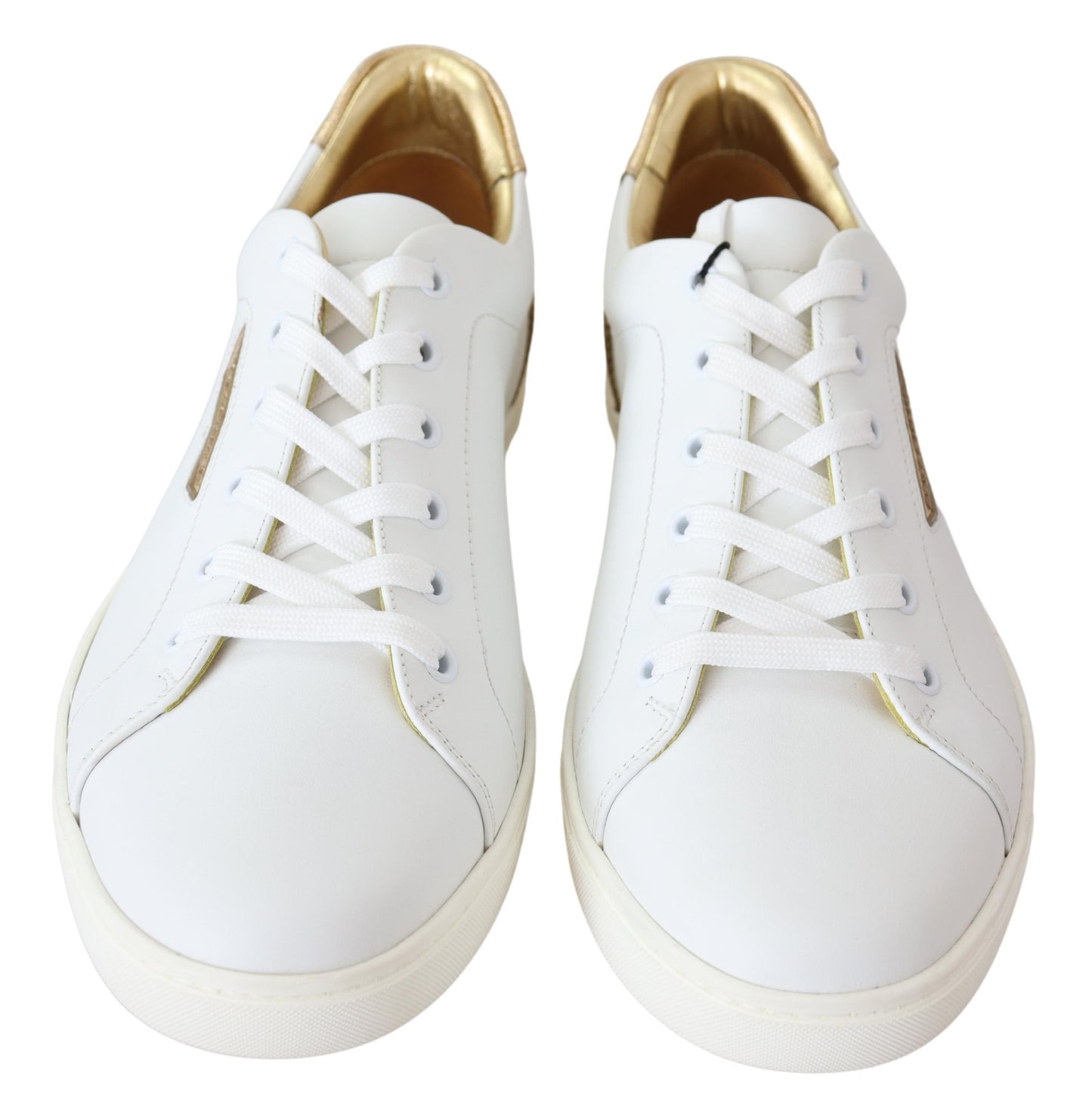Weiß Gold Leder Low Top Turnschuhe Schuhe