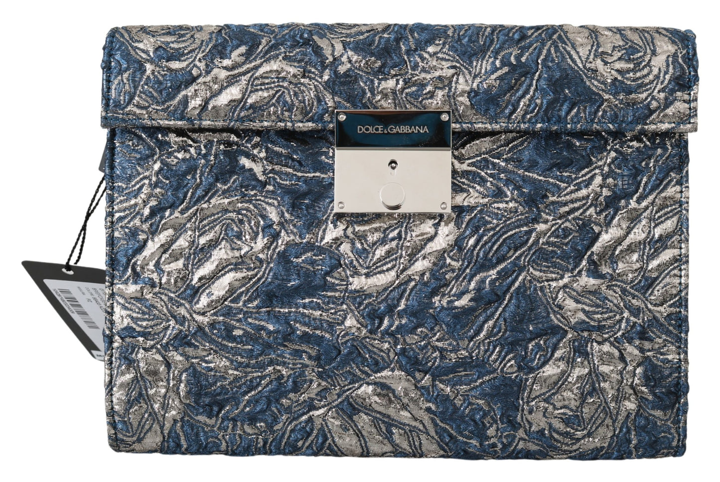 Blau-Silber-Jacquard-Leder Dokumententasche Tasche