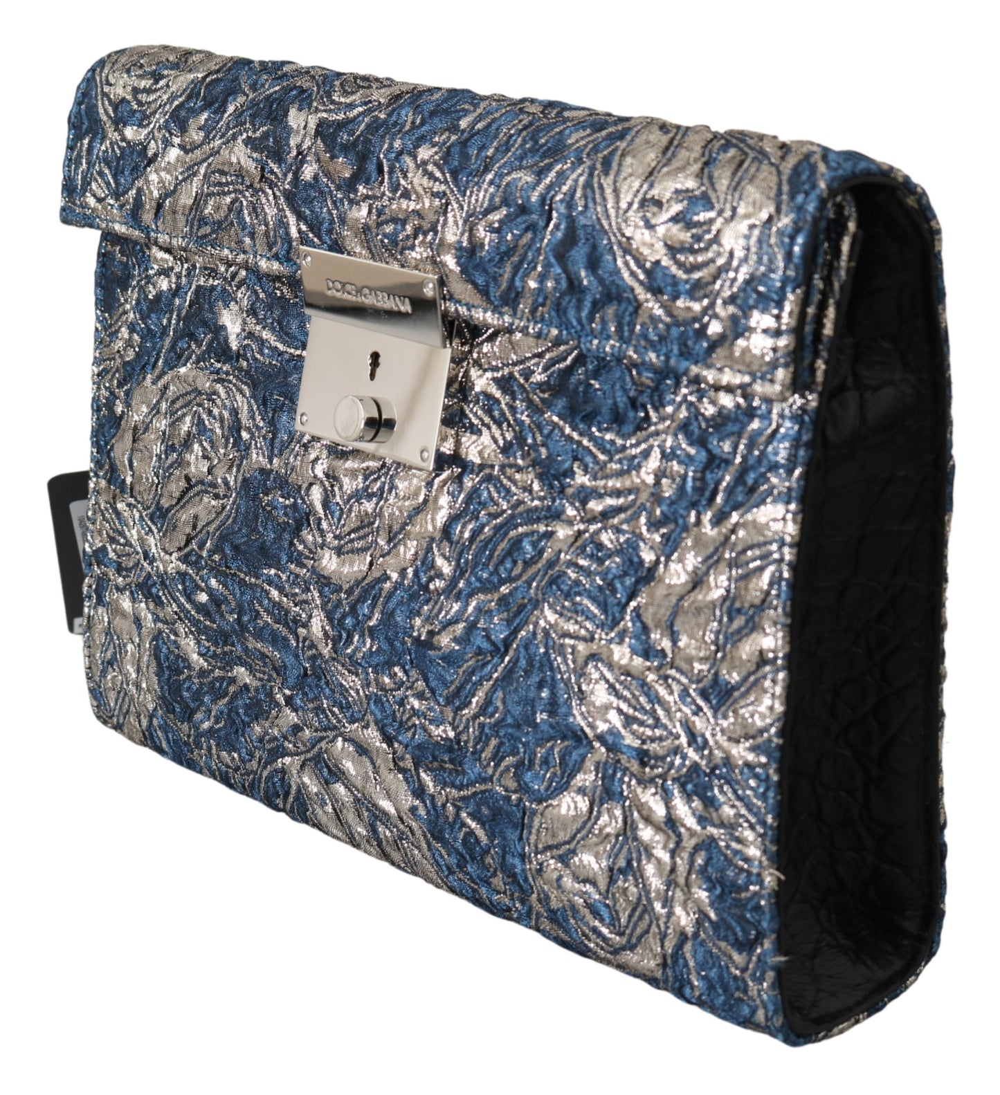 Blau-Silber-Jacquard-Leder Dokumententasche Tasche