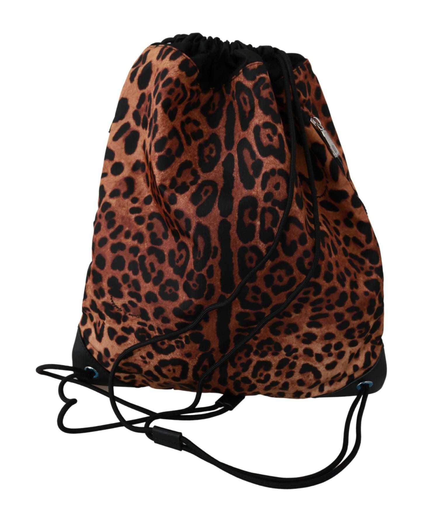 Brauner Leopard Kordelzug Napsack Nylon Rucksack