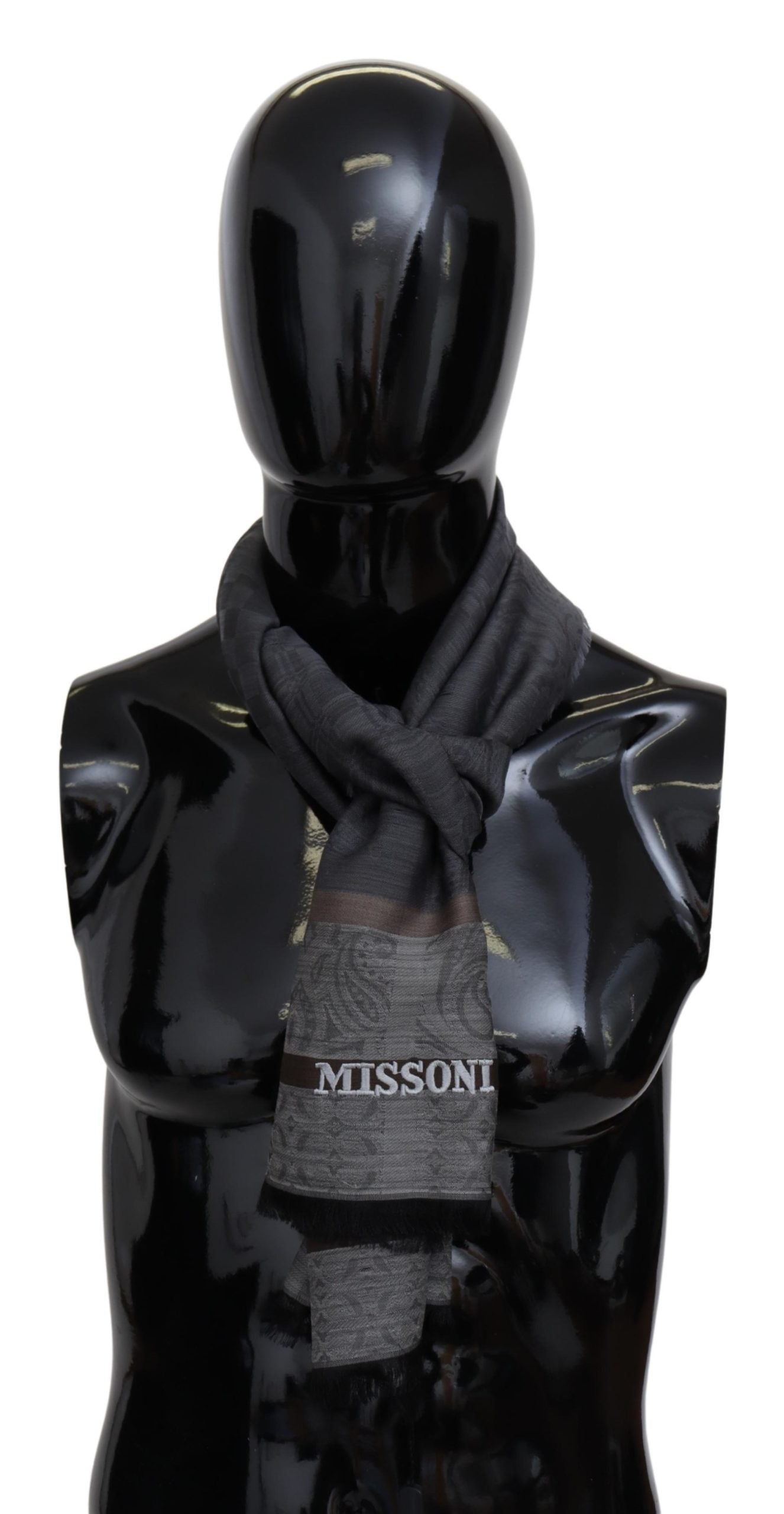 Schwarzer Paisley-Wollschal Unisex-Halstuch