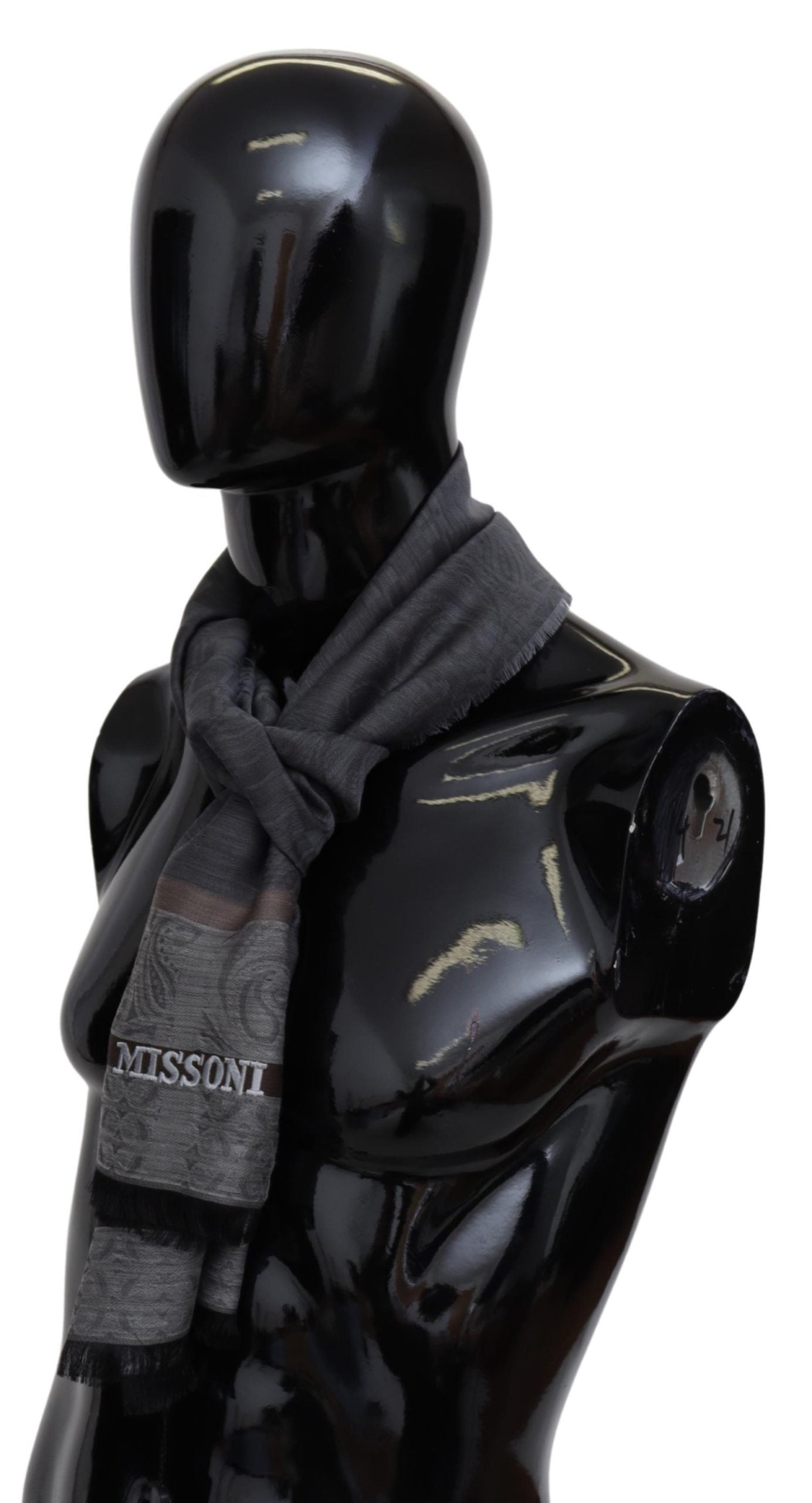 Schwarzer Paisley-Wollschal Unisex-Halstuch