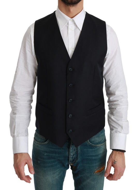 Blaue Weste Formal Stretch Wool Vest