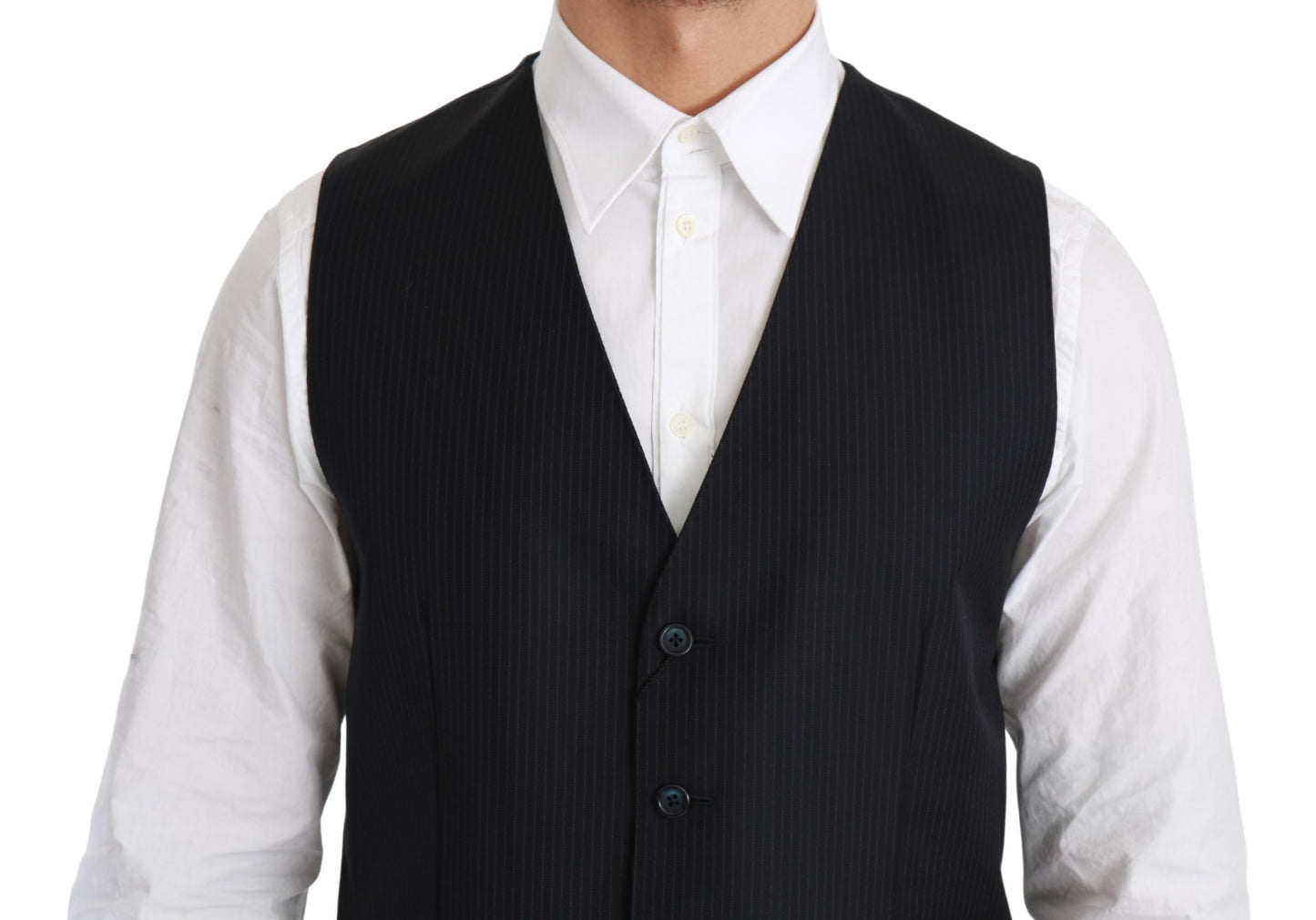 Blaue Weste Formal Stretch Wool Vest