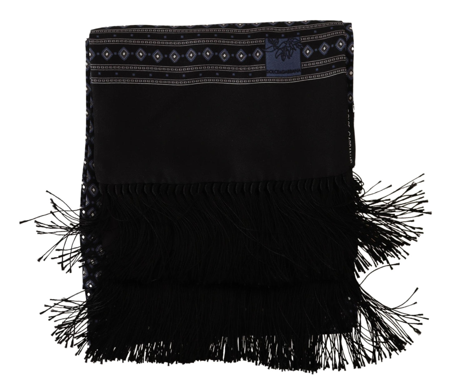 Blauer Barock Herrenschal Fransenschal