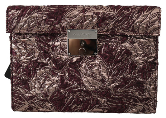 Bordeaux Jacquard Leder Herren Dokumententasche Tasche