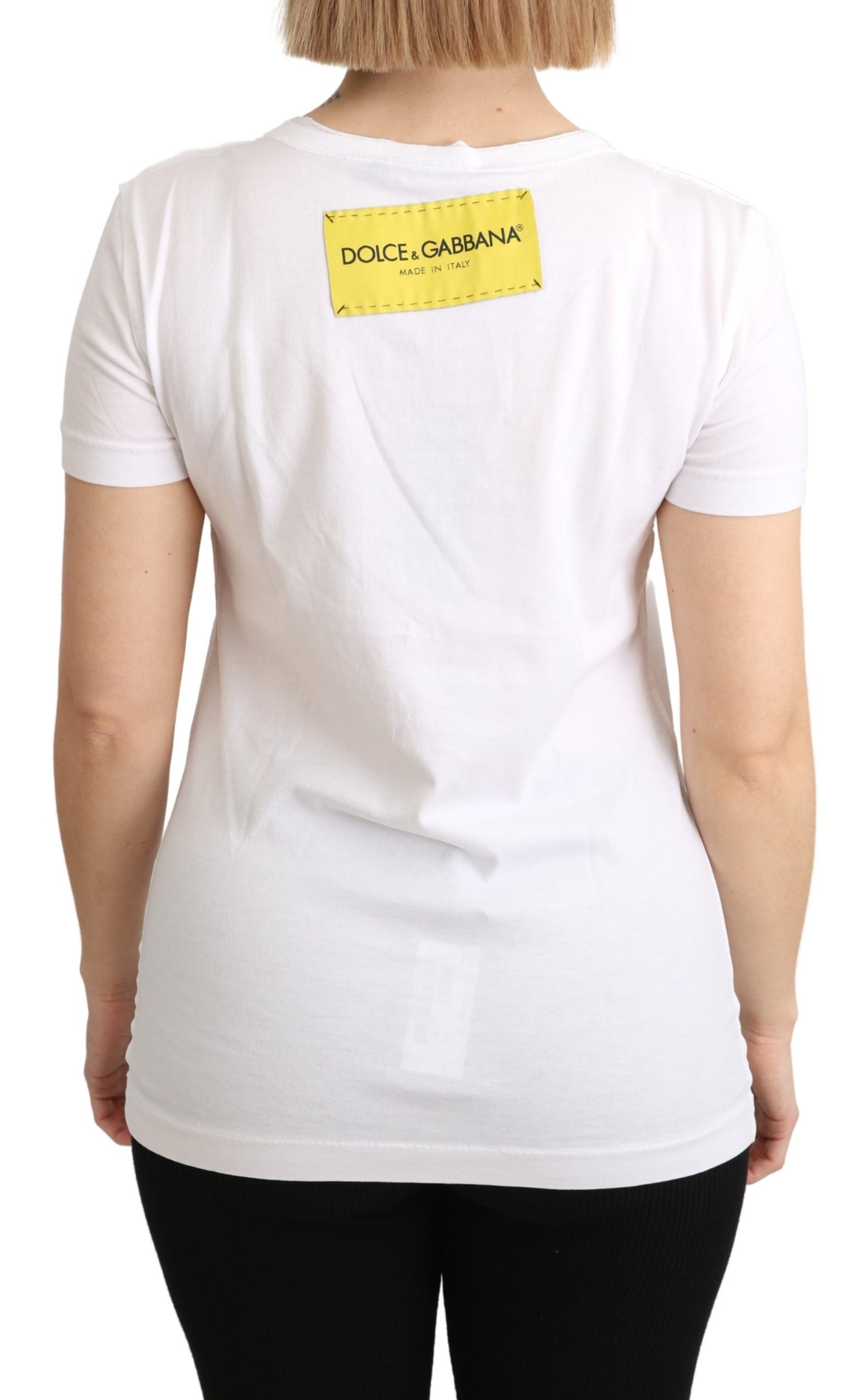 Weißes The Queen Crystal T-Shirt-Top mit Rundhalsausschnitt