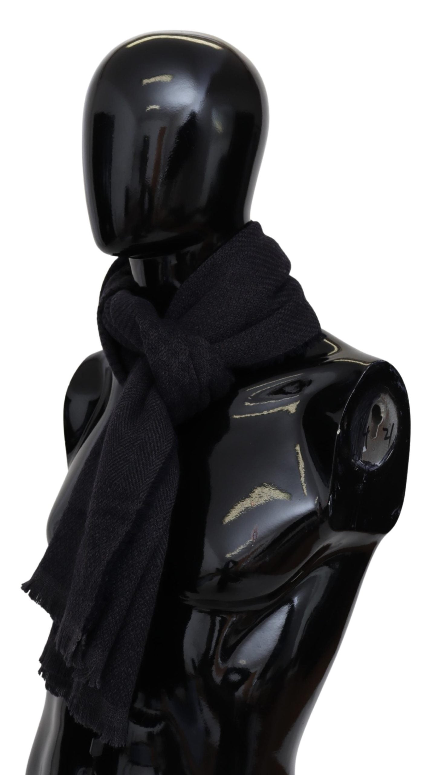 Schwarzer Unisex-Schal aus 100% Wolle