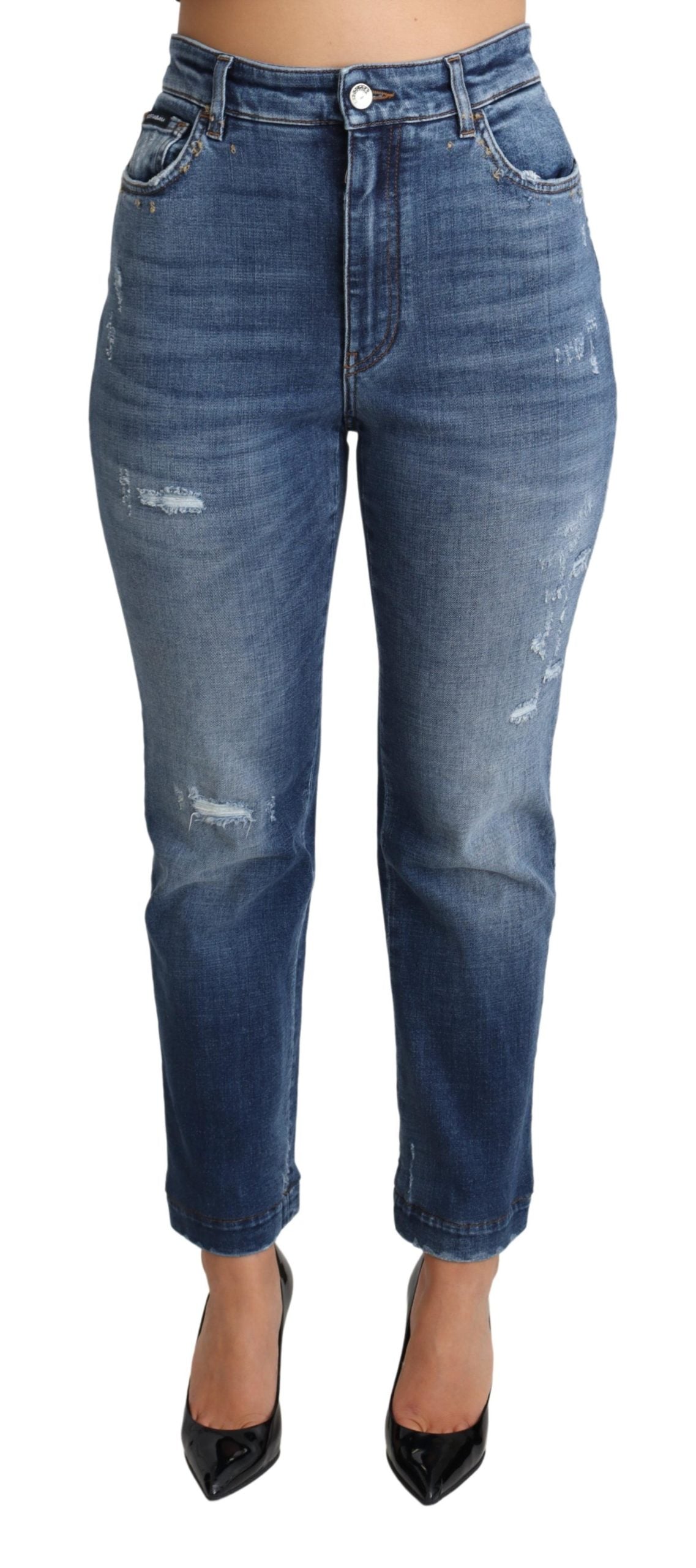 Blau Tapered Denim Damen Jeans Jeans