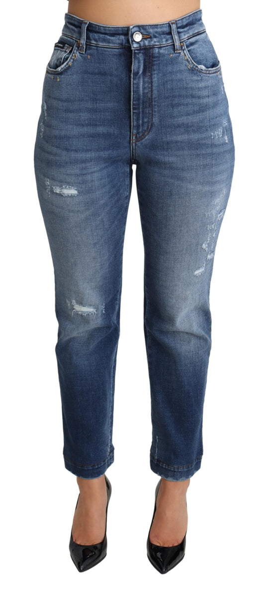 Blau Tapered Denim Damen Jeans Jeans