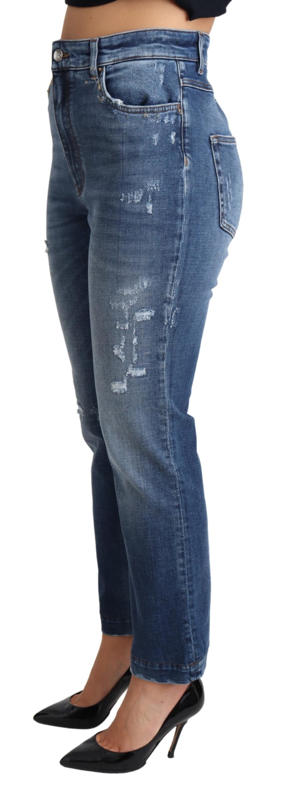 Blau Tapered Denim Damen Jeans Jeans